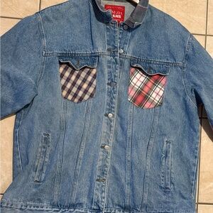 Vintage Venezia Denim Jacket with Red Accents